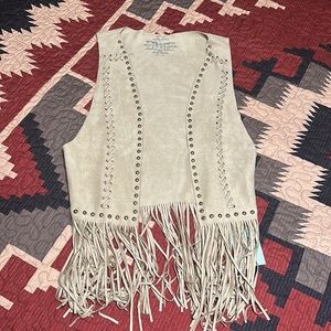 Crazy train, one size vest with silver rivets inew with boutique tags